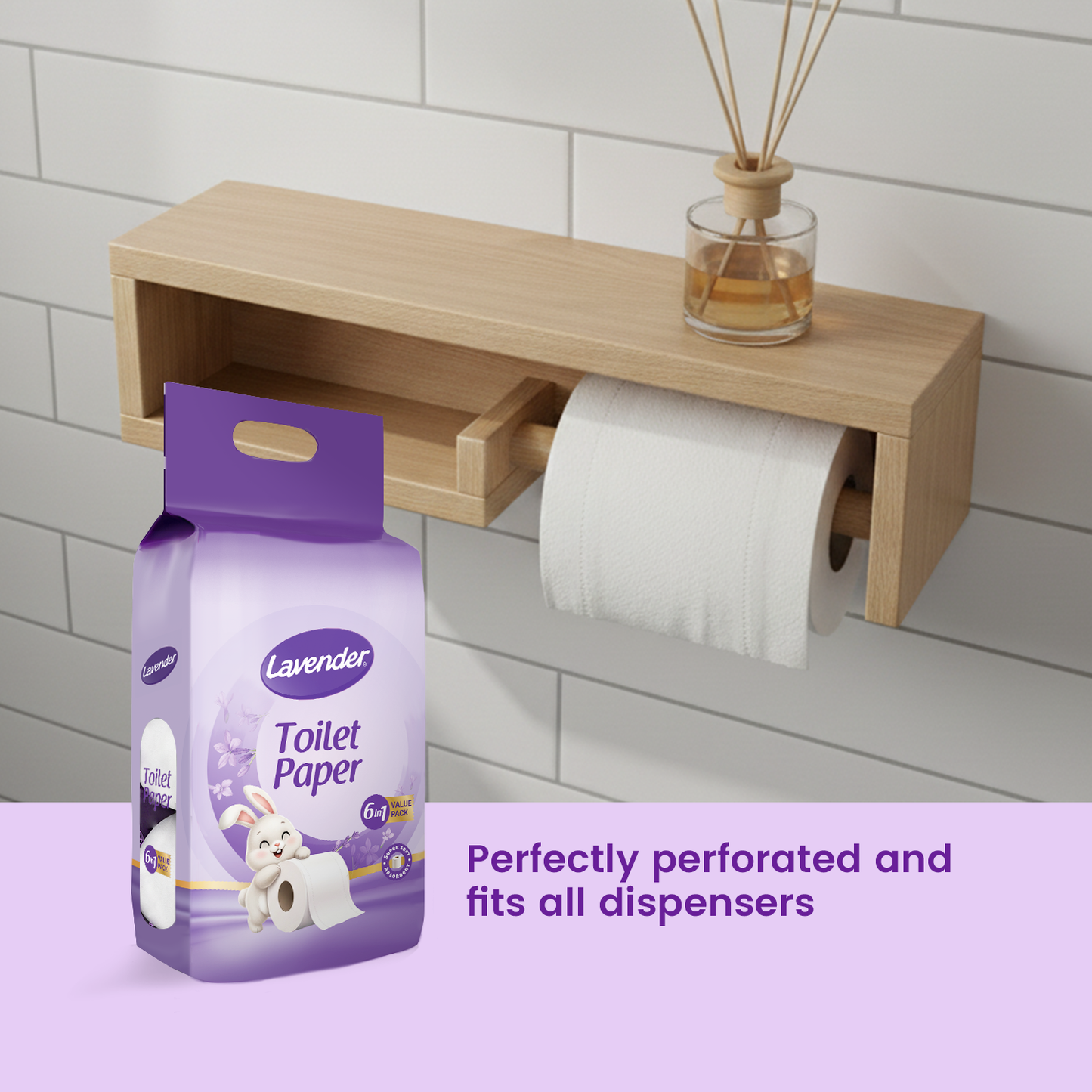 Lavender Toilet Paper 6 Roll Pack