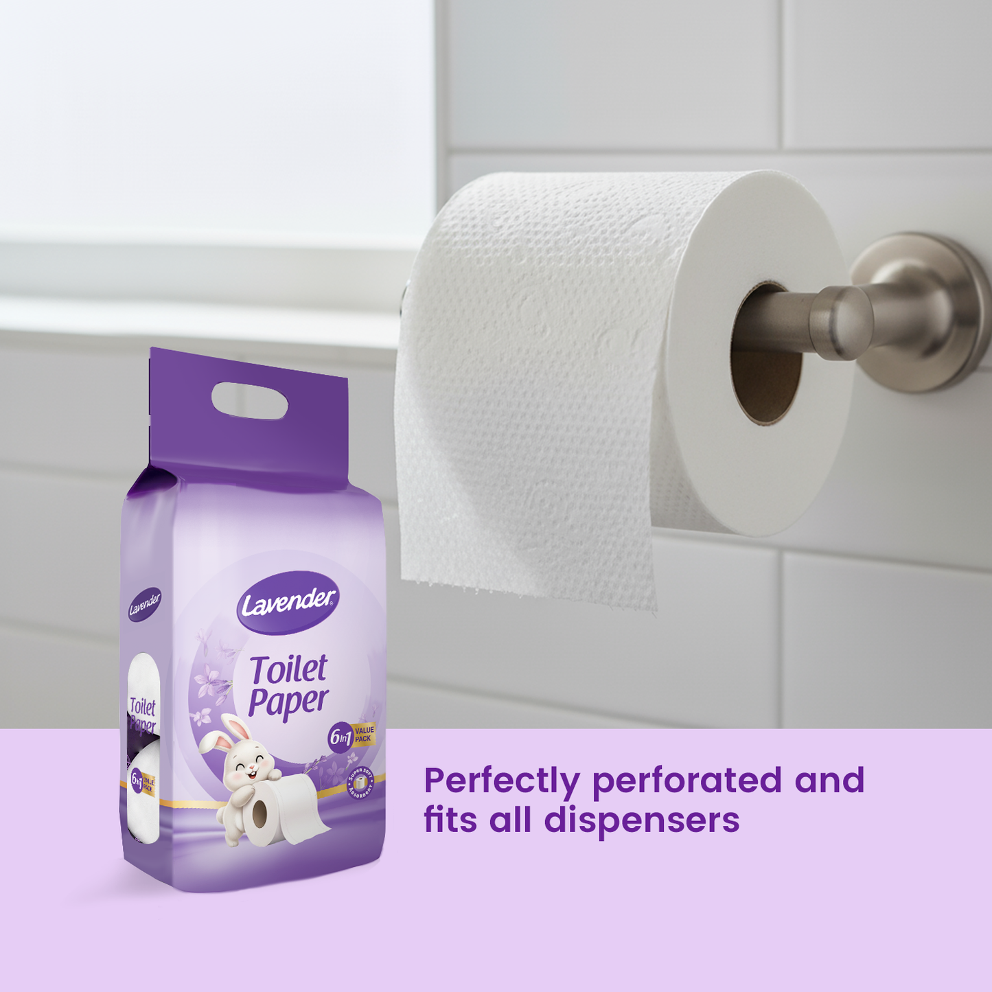 Lavender Toilet Paper 6 Roll Pack