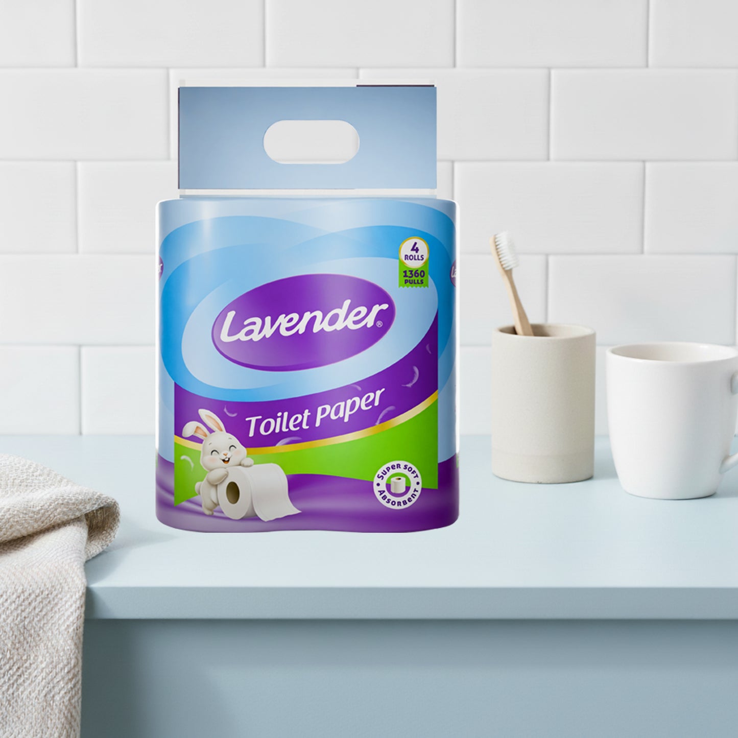 Lavender Toilet Paper 4 Roll Pack
