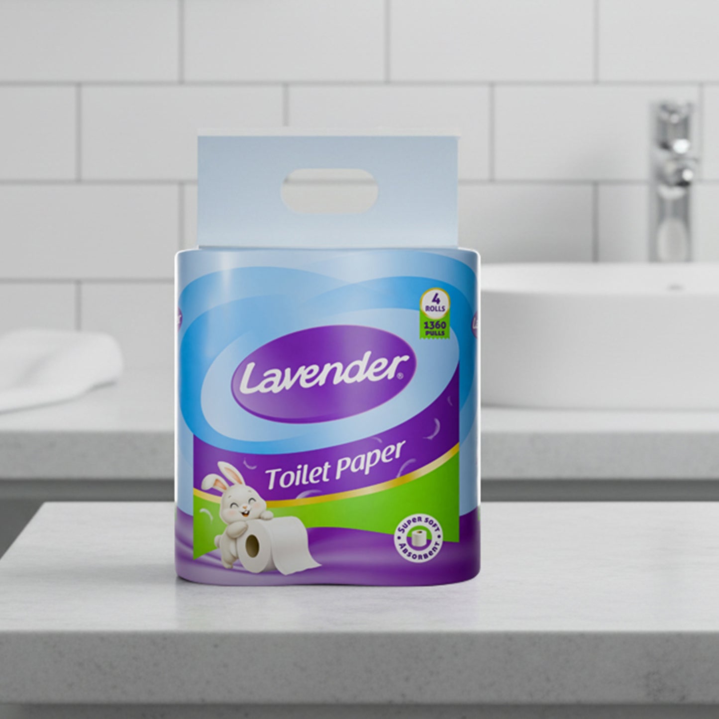 Lavender Toilet Paper 4 Roll Pack