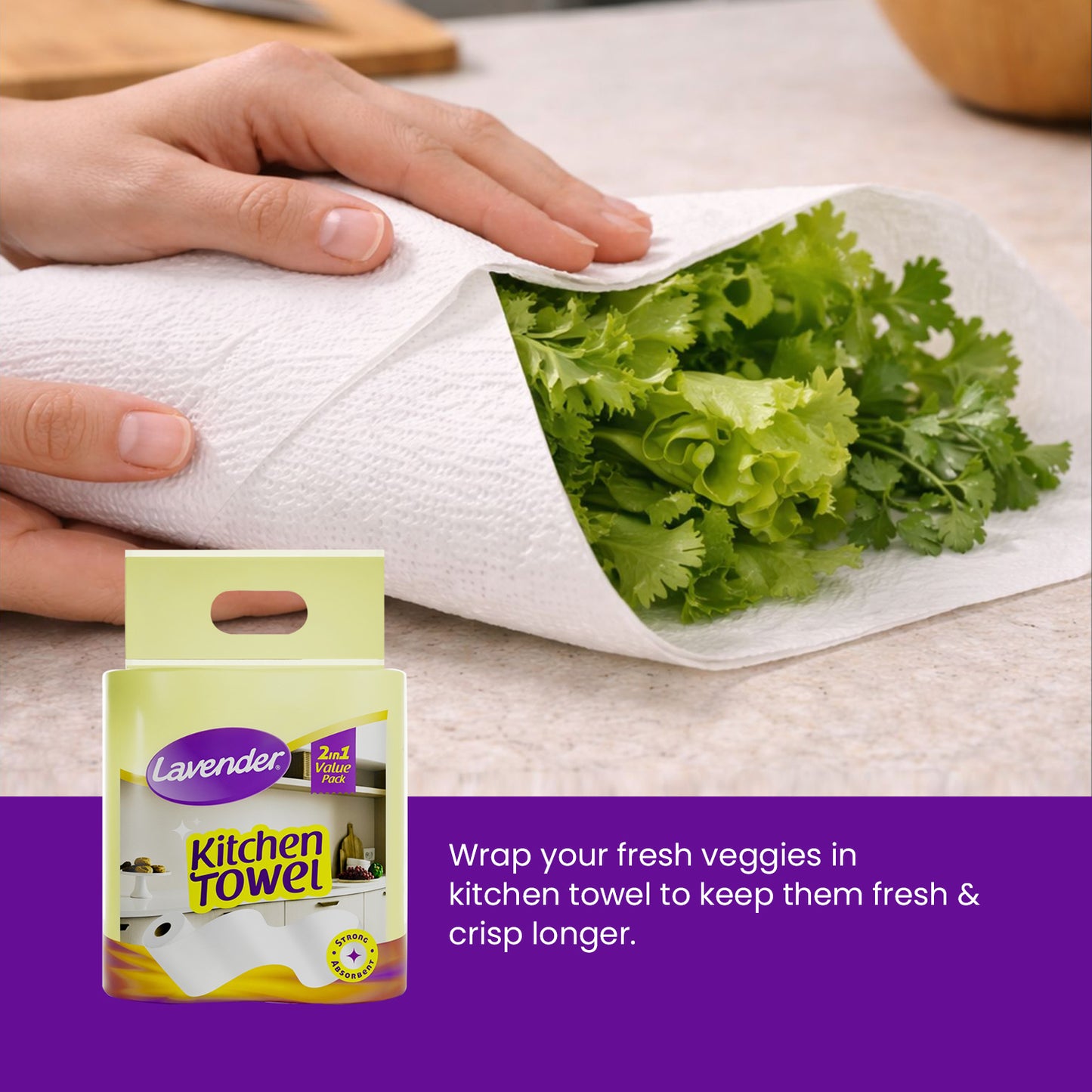 Lavender Kitchen Towel 2Roll Pack
