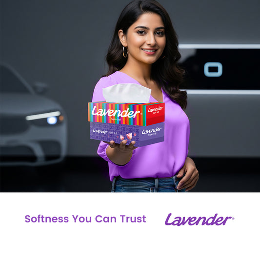 Lavender Car Tissue Box 4in1 Pack